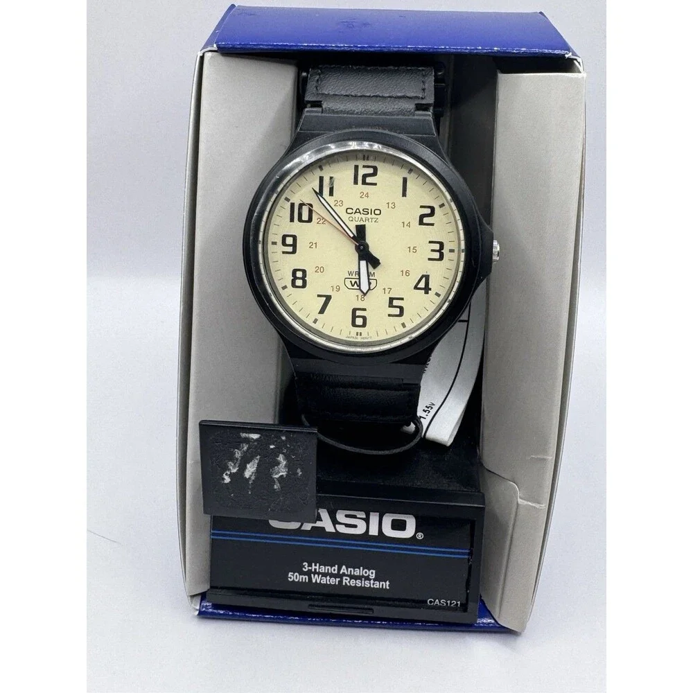 Mens Casio MW240B-3BV Analog Watch Green Nylon Hook & Loop Fastening Band 43mm